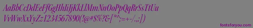 Шрифт KeplerstdMediumcnitdisp – фиолетовые шрифты на сером фоне