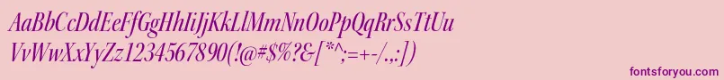 KeplerstdMediumcnitdisp-fontti – violetit fontit vaaleanpunaisella taustalla