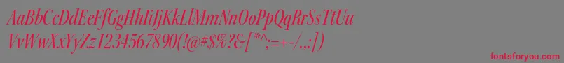 KeplerstdMediumcnitdisp-Schriftart – Rote Schriften auf grauem Hintergrund