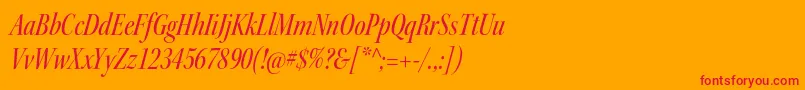 KeplerstdMediumcnitdisp-fontti – punaiset fontit oranssilla taustalla