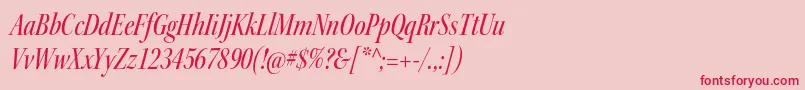 KeplerstdMediumcnitdisp-fontti – punaiset fontit vaaleanpunaisella taustalla