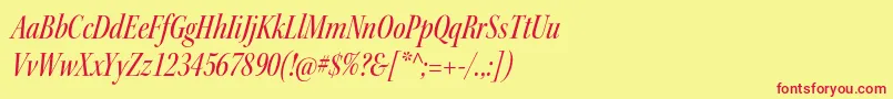 Шрифт KeplerstdMediumcnitdisp – красные шрифты на жёлтом фоне