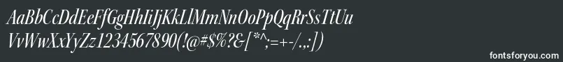 KeplerstdMediumcnitdisp-fontti – valkoiset fontit mustalla taustalla
