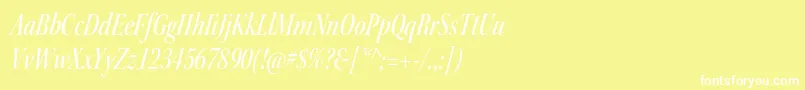 KeplerstdMediumcnitdisp-Schriftart – Weiße Schriften auf gelbem Hintergrund