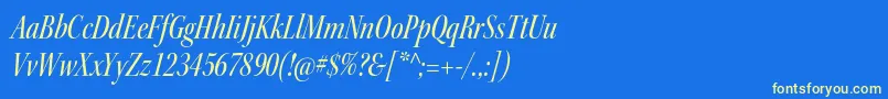フォントKeplerstdMediumcnitdisp – 黄色の文字、青い背景