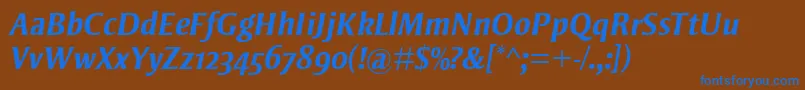 StrayhornMtOsfBoldItalic Font – Blue Fonts on Brown Background