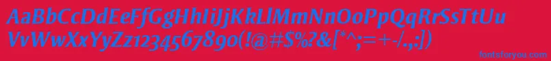 StrayhornMtOsfBoldItalic Font – Blue Fonts on Red Background