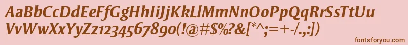 StrayhornMtOsfBoldItalic Font – Brown Fonts on Pink Background