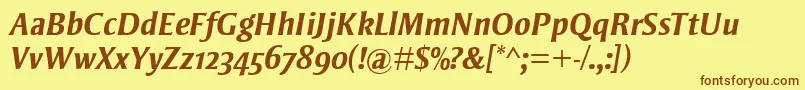 StrayhornMtOsfBoldItalic Font – Brown Fonts on Yellow Background