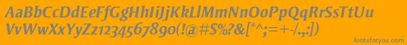 StrayhornMtOsfBoldItalic Font – Gray Fonts on Orange Background