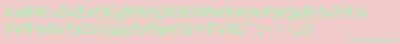 StrayhornMtOsfBoldItalic Font – Green Fonts on Pink Background