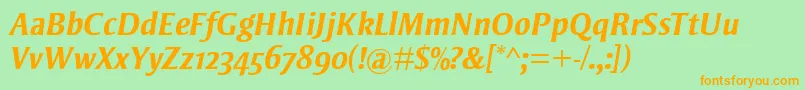 StrayhornMtOsfBoldItalic Font – Orange Fonts on Green Background