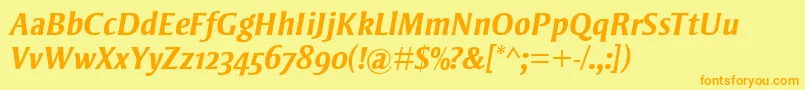 StrayhornMtOsfBoldItalic Font – Orange Fonts on Yellow Background