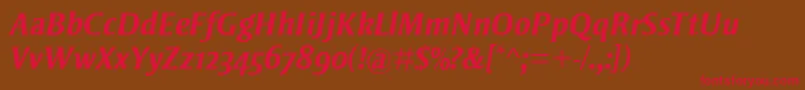 StrayhornMtOsfBoldItalic Font – Red Fonts on Brown Background
