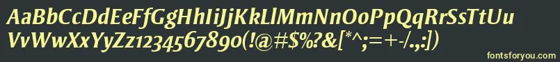 StrayhornMtOsfBoldItalic Font – Yellow Fonts on Black Background