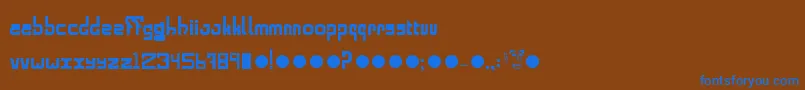Alphabold Font – Blue Fonts on Brown Background