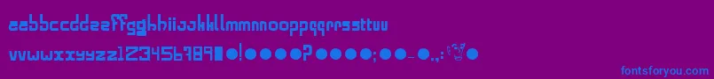 フォントAlphabold – 紫色の背景に青い文字