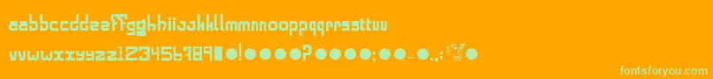 Alphabold-Schriftart – Grüne Schriften auf orangefarbenem Hintergrund