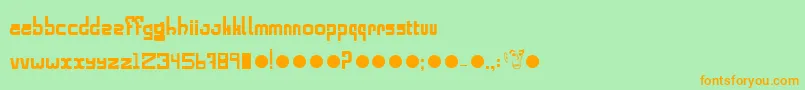 Police Alphabold – polices orange sur fond vert