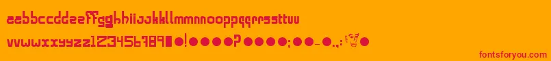 Fonte Alphabold – fontes vermelhas em um fundo laranja