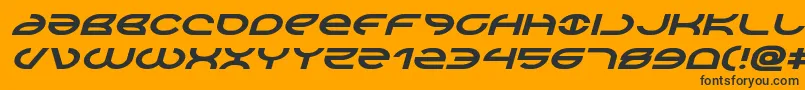 フォントAetherfoxexpandital – 黒い文字のオレンジの背景