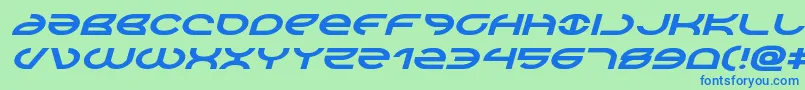 Aetherfoxexpandital Font – Blue Fonts on Green Background