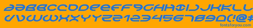 Aetherfoxexpandital Font – Blue Fonts on Orange Background