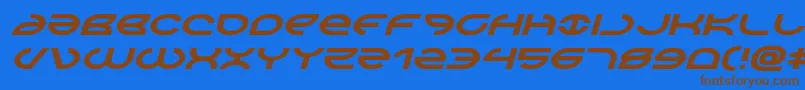 Aetherfoxexpandital Font – Brown Fonts on Blue Background