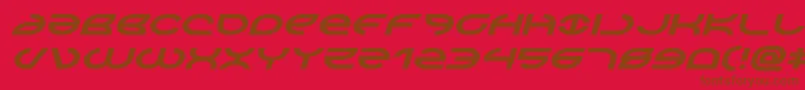Aetherfoxexpandital-Schriftart – Braune Schriften auf rotem Hintergrund