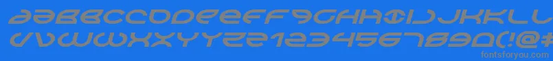 フォントAetherfoxexpandital – 青い背景に灰色の文字