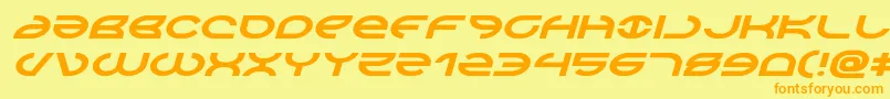Aetherfoxexpandital-Schriftart – Orangefarbene Schriften auf gelbem Hintergrund