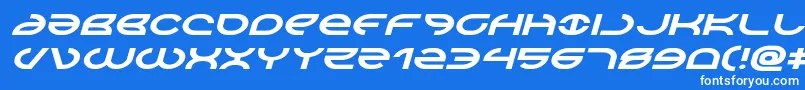 フォントAetherfoxexpandital – 青い背景に白い文字