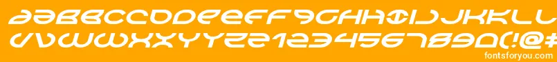 Aetherfoxexpandital-Schriftart – Weiße Schriften auf orangefarbenem Hintergrund