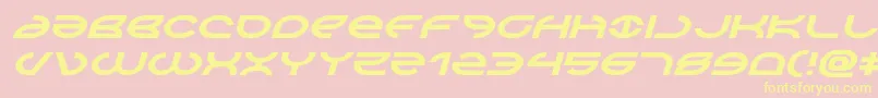 フォントAetherfoxexpandital – 黄色のフォント、ピンクの背景