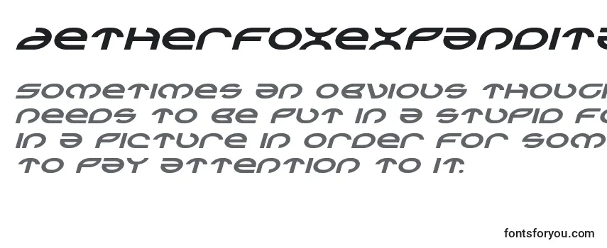 Aetherfoxexpandital Font