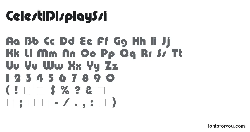Czcionka CelestiDisplaySsi – alfabet, cyfry, specjalne znaki