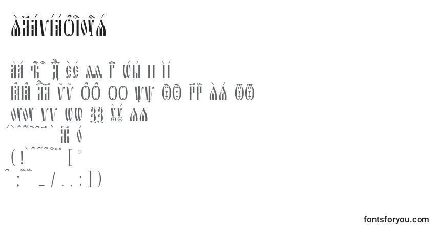 Fuente SlavjanicUcs - alfabeto, números, caracteres especiales