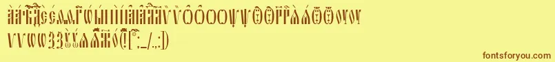 SlavjanicUcs Font – Brown Fonts on Yellow Background