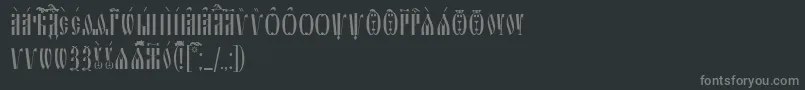 SlavjanicUcs-fontti – harmaat kirjasimet mustalla taustalla