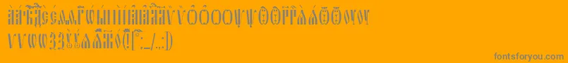 フォントSlavjanicUcs – オレンジの背景に灰色の文字