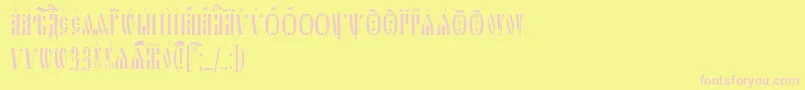 SlavjanicUcs-fontti – vaaleanpunaiset fontit keltaisella taustalla