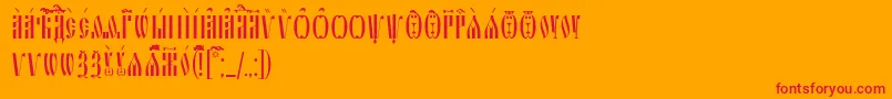 SlavjanicUcs Font – Red Fonts on Orange Background