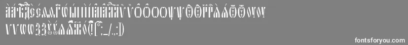 フォントSlavjanicUcs – 灰色の背景に白い文字