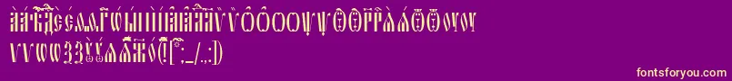 フォントSlavjanicUcs – 紫の背景に黄色のフォント