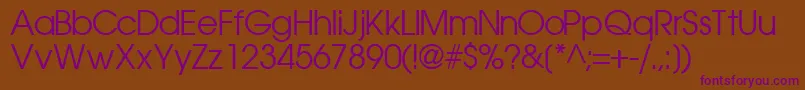 TrendexsskRegular Font – Purple Fonts on Brown Background