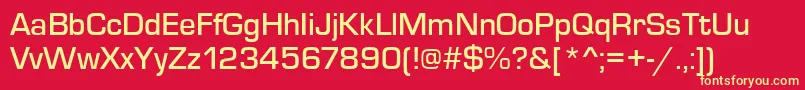 Eurostiletmed Font – Yellow Fonts on Red Background