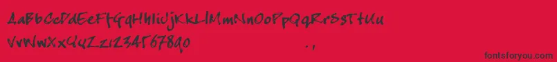 Cjoetrial Font – Black Fonts on Red Background