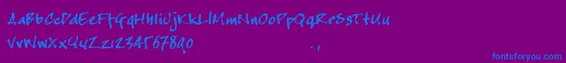 Cjoetrial Font – Blue Fonts on Purple Background