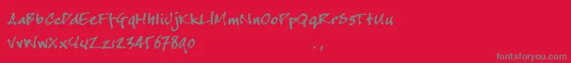 Cjoetrial Font – Gray Fonts on Red Background