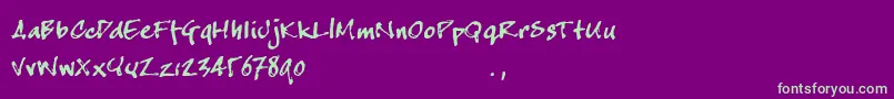 Cjoetrial Font – Green Fonts on Purple Background